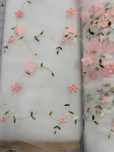 Fancy Organza -Embroidered 3D Flower Design